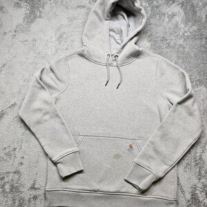 Carhartt Pullover Hooded‎ Sweatshirt Mens S Gray Drawstring Heavyweight Pockets